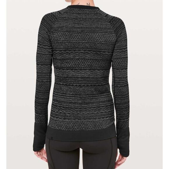 Lululemon black & gray patterned seamless long sleeve - Picture 6 of 6